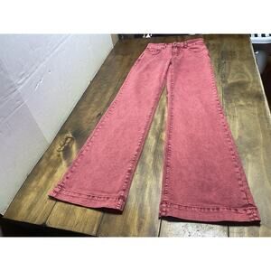 Ranch Dressn Flare Jeans Womens Size Small Red Denim Western Cowgirl